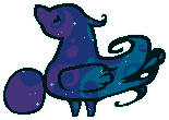 pixel art of a bird with egg and animated space nebula galaxy pattern
